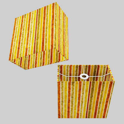 Rectangle Lamp Shade - P06 - Batik Stripes Autumn, 30cm(w) x 30cm(h) x 15cm(d)