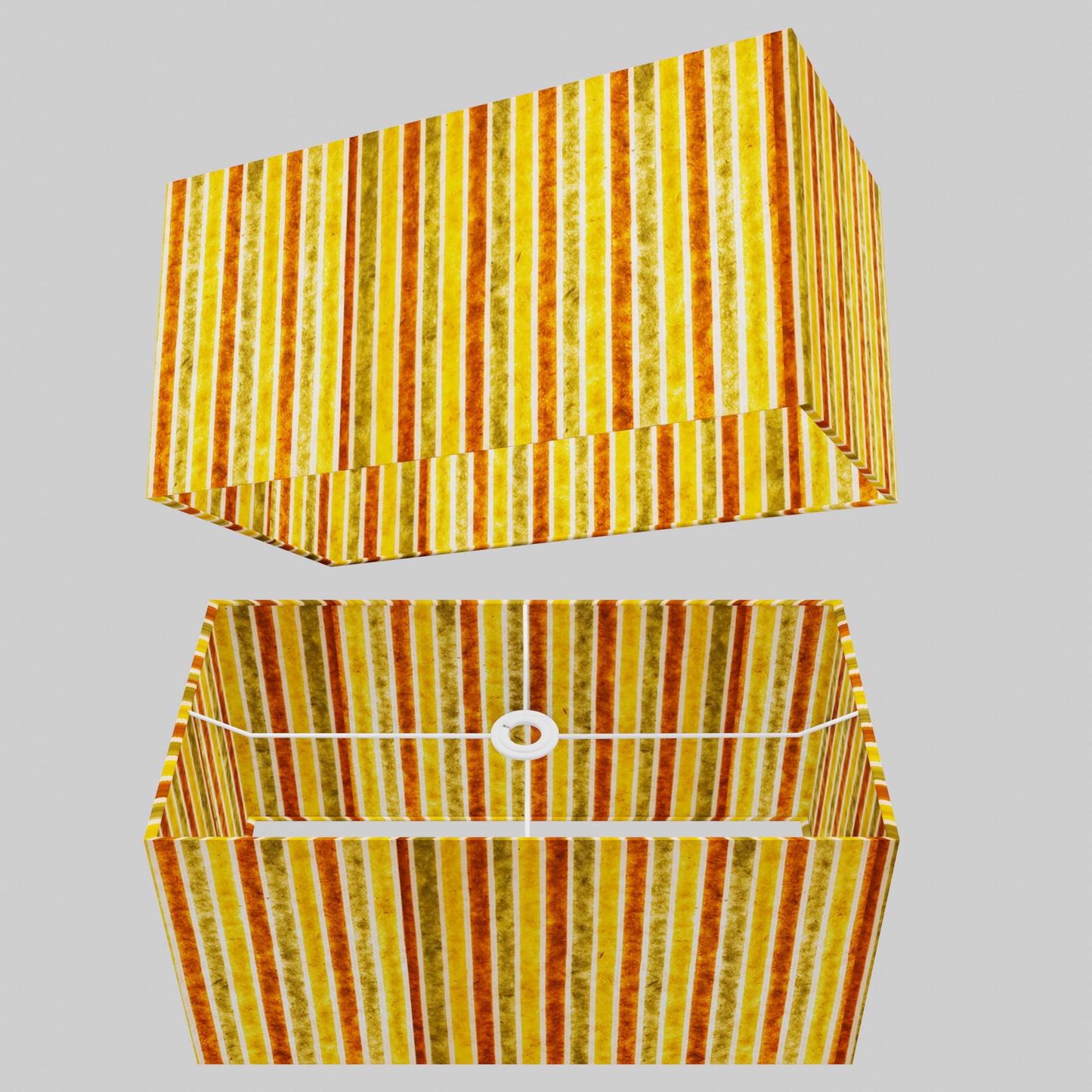 Rectangle Lamp Shade - P06 - Batik Stripes Autumn, 50cm(w) x 25cm(h) x 25cm(d)