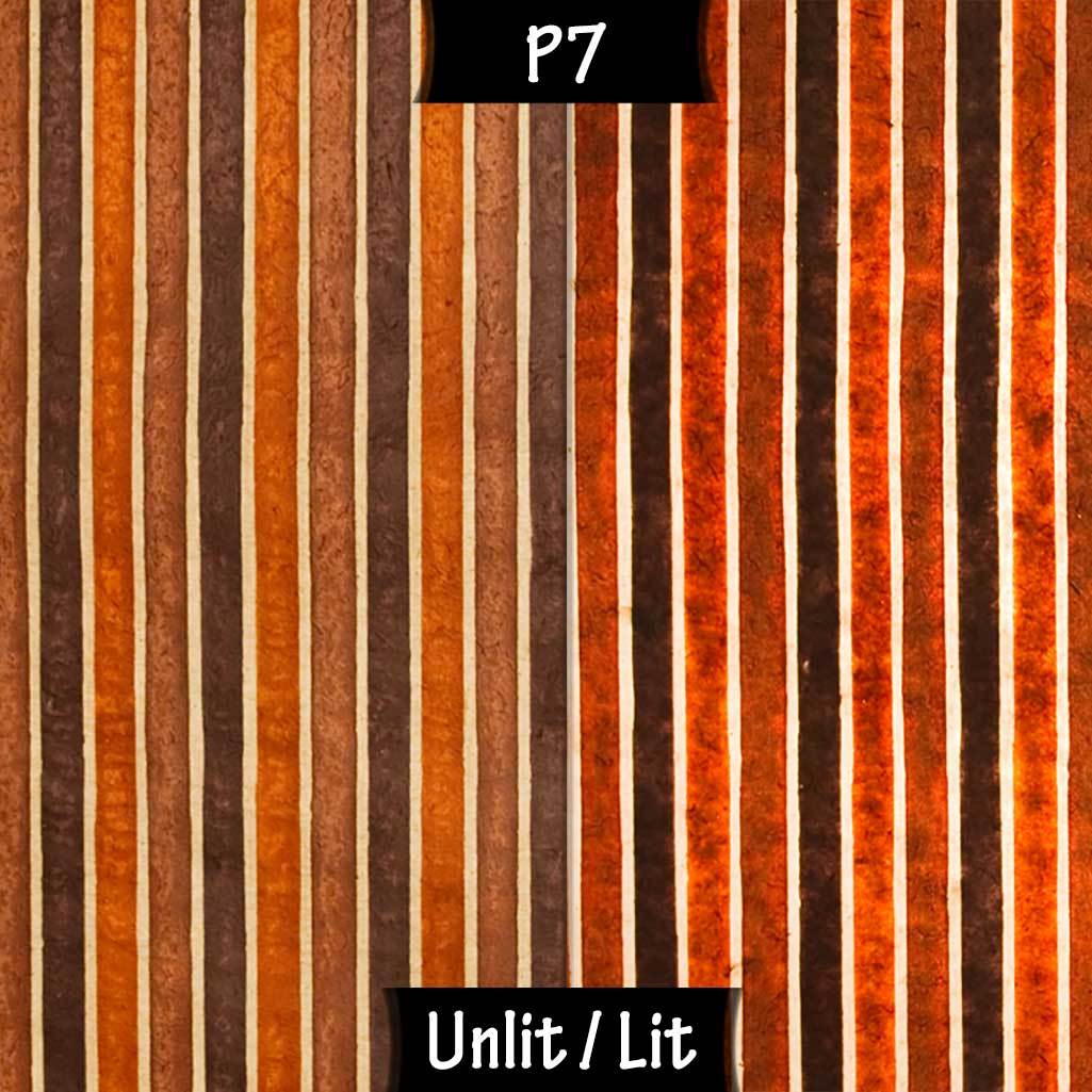 Drum Lamp Shade - P07 - Batik Stripes Brown, 30cm(d) x 20cm(h) - Imbue Lighting