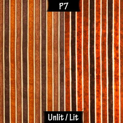 Drum Lamp Shade - P07 - Batik Stripes Brown, 30cm(d) x 20cm(h) - Imbue Lighting