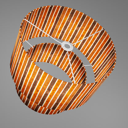 2 Tier Lamp Shade - P07 - Batik Stripes Brown, 40cm x 20cm & 30cm x 15cm