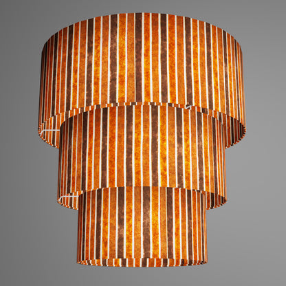3 Tier Lamp Shade - P07 - Batik Stripes Brown, 50cm x 20cm, 40cm x 17.5cm & 30cm x 15cm