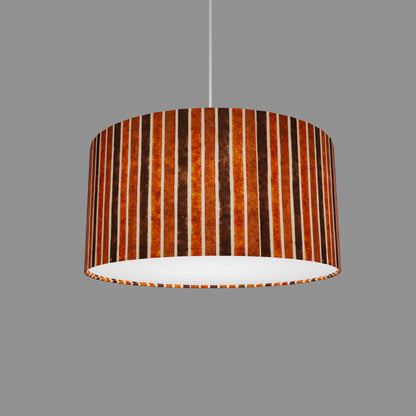 Drum Lamp Shade - P07 - Batik Stripes Brown, 40cm(d) x 20cm(h)