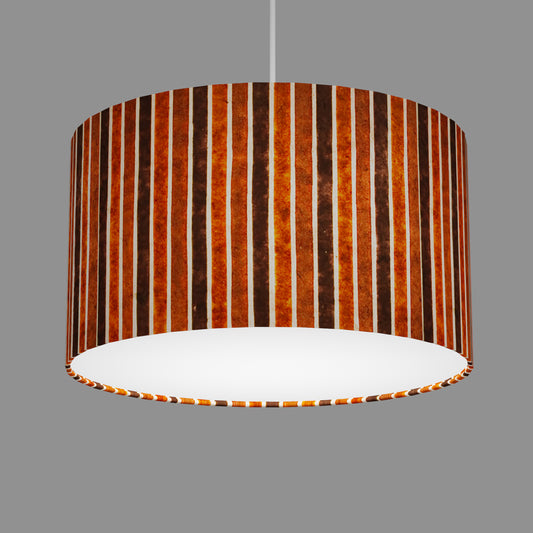 Drum Lamp Shade - P07 - Batik Stripes Brown, 35cm(d) x 20cm(h)