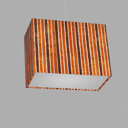 Rectangle Lamp Shade - P07 - Batik Stripes Brown, 40cm(w) x 30cm(h) x 20cm(d)