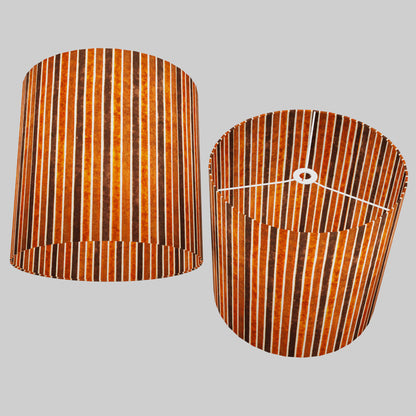 Drum Lamp Shade - P07 - Batik Stripes Brown, 40cm(d) x 40cm(h)