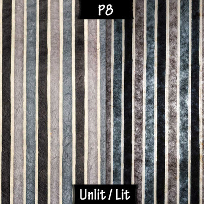 3 Panel Floor Lamp - P08 - Batik Stripes Grey, 20cm(d) x 1.4m(h)