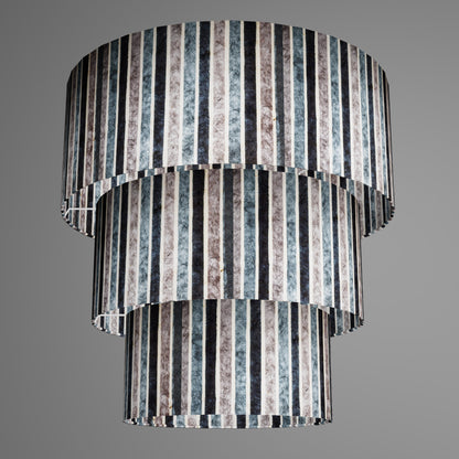 3 Tier Lamp Shade - P08 - Batik Stripes Grey, 50cm x 20cm, 40cm x 17.5cm & 30cm x 15cm