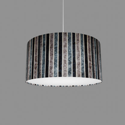 Drum Lamp Shade - P08 - Batik Stripes Grey, 40cm(d) x 20cm(h)