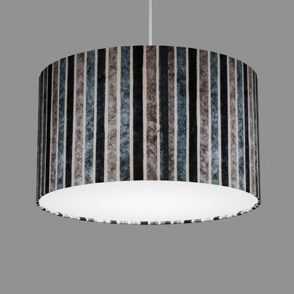 Drum Lamp Shade - P08 - Batik Stripes Grey, 35cm(d) x 20cm(h)