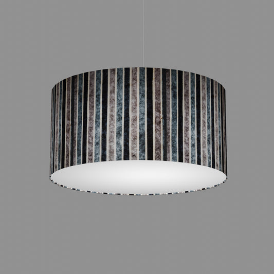 Drum Lamp Shade - P08 - Batik Stripes Grey, 50cm(d) x 25cm(h)