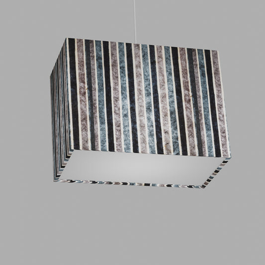 Rectangle Lamp Shade - P08 - Batik Stripes Grey, 40cm(w) x 30cm(h) x 20cm(d)