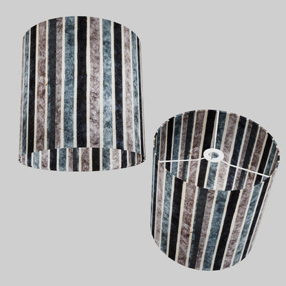 Drum Lamp Shade - P08 - Batik Stripes Grey, 30cm(d) x 30cm(h)