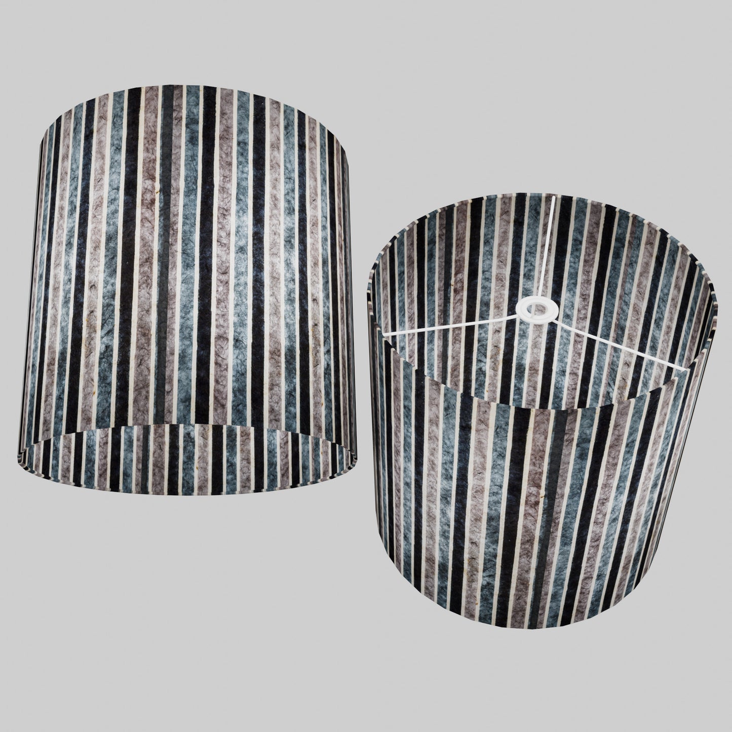 Drum Lamp Shade - P08 - Batik Stripes Grey, 40cm(d) x 40cm(h)
