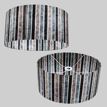 Oval Lamp Shade - P08 - Batik Stripes Grey, 40cm(w) x 20cm(h) x 30cm(d)