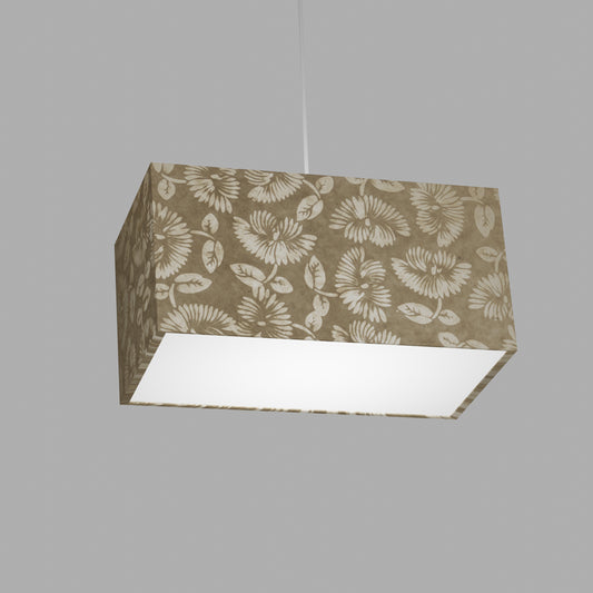 Rectangle Lamp Shade - P09 - Batik Peony on Natural, 40cm(w) x 20cm(h) x 20cm(d)