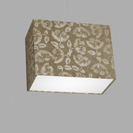 Rectangle Lamp Shade - P09 - Batik Peony on Natural, 40cm(w) x 30cm(h) x 20cm(d)