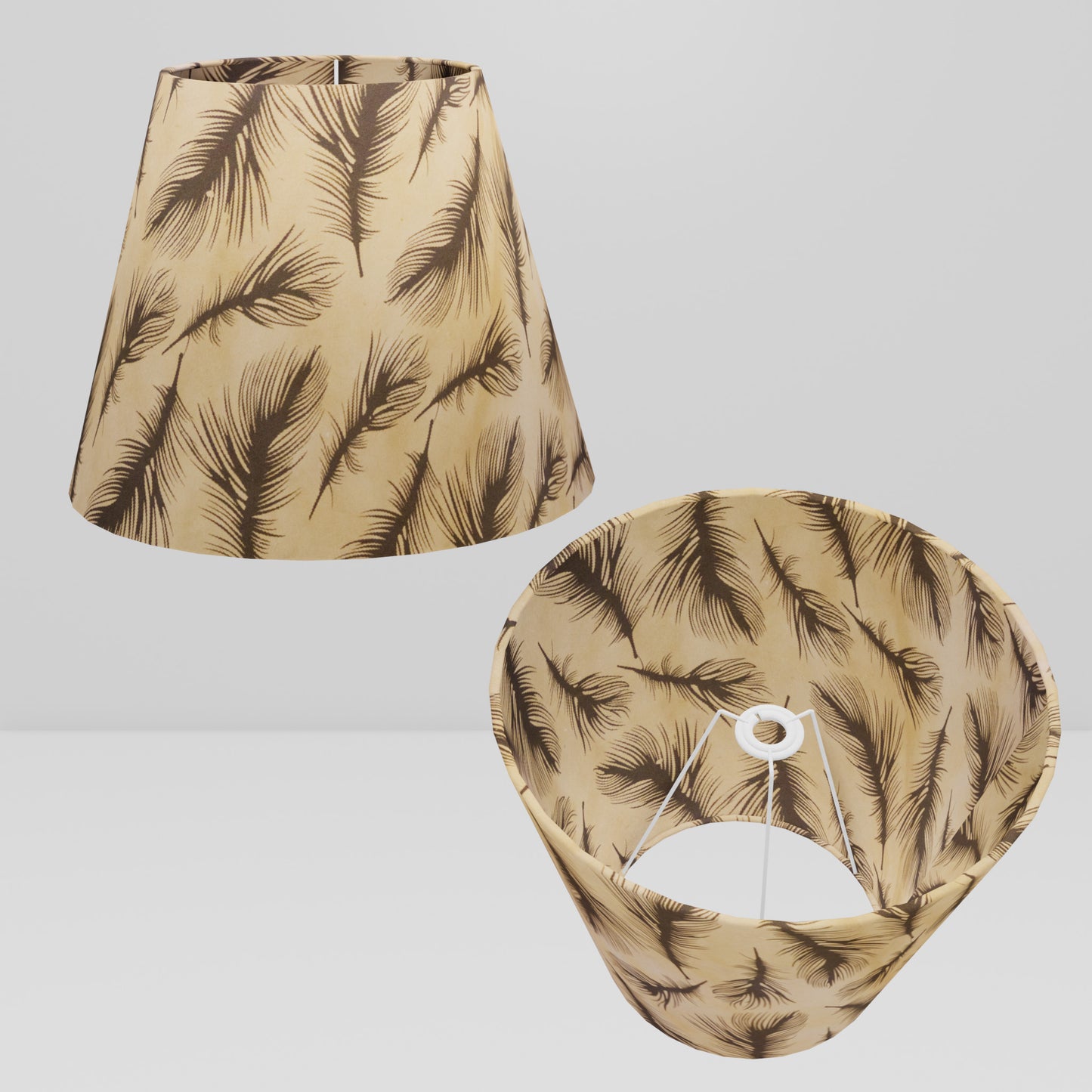 Conical Lamp Shade B102 - Black Feather, 23cm(top) x 40cm(bottom) x 31cm(height)