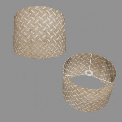 Drum Lamp Shade - P10 - Batik Tread Plate Natural, 30cm(d) x 20cm(h)