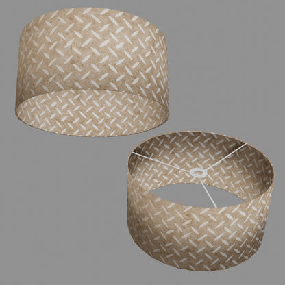 Drum Lamp Shade - P10 - Batik Tread Plate Natural, 40cm(d) x 20cm(h)