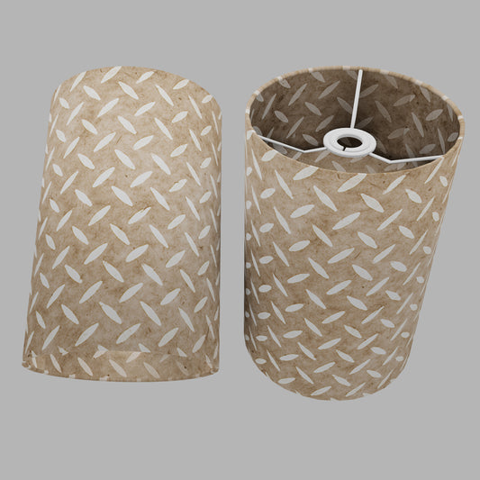 Drum Lamp Shade - P10 - Batik Tread Plate Natural, 20cm(d) x 30cm(h)