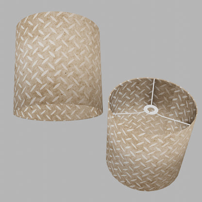 Drum Lamp Shade - P10 - Batik Tread Plate Natural, 30cm(d) x 30cm(h)