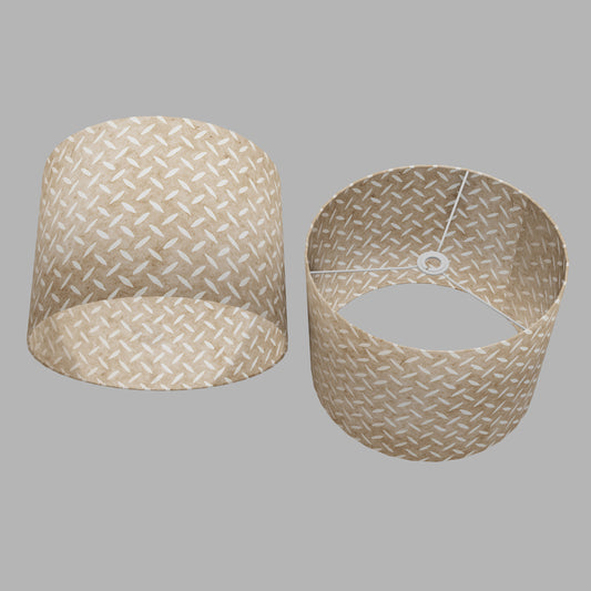 Drum Lamp Shade - P10 - Batik Tread Plate Natural, 40cm(d) x 30cm(h)