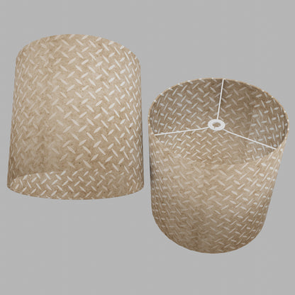 Drum Lamp Shade - P10 - Batik Tread Plate Natural, 40cm(d) x 40cm(h)