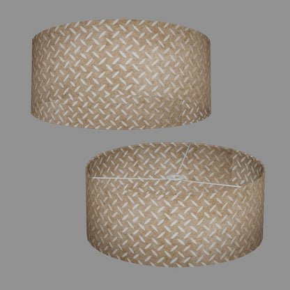 Drum Lamp Shade - P10 - Batik Tread Plate Natural, 50cm(d) x 20cm(h)