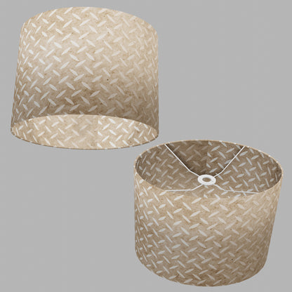 Oval Lamp Shade - P10 - Batik Tread Plate Natural, 40cm(w) x 30cm(h) x 30cm(d)