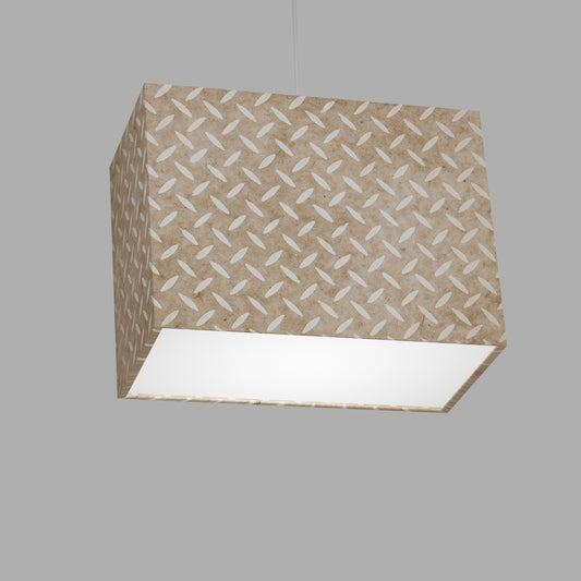 Rectangle Lamp Shade - P10 - Batik Tread Plate Natural, 40cm(w) x 30cm(h) x 20cm(d)