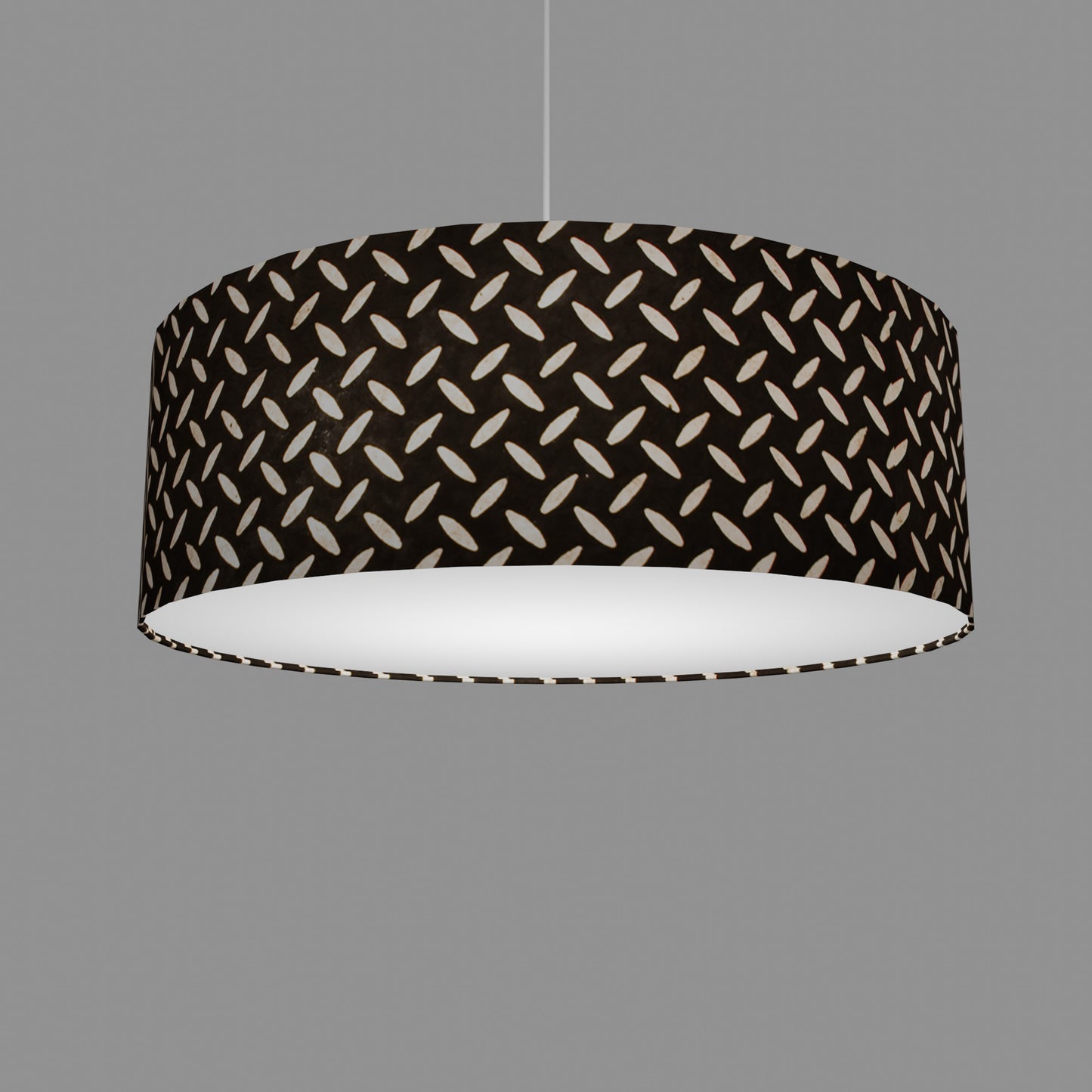 Drum Lamp Shade - P11 - Batik Tread Plate Black, 60cm(d) x 20cm(h)