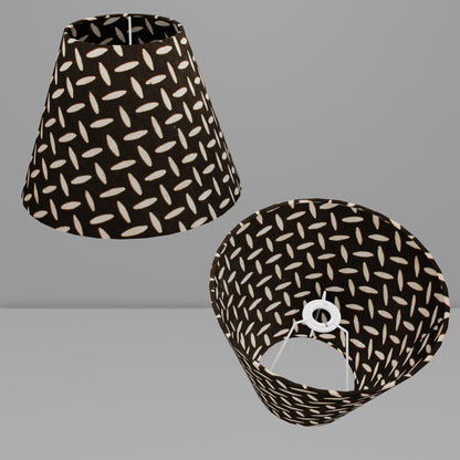 Conical Lamp Shade P11 - Batik Tread Plate Black, 15cm(top) x 30cm(bottom) x 22cm(height)