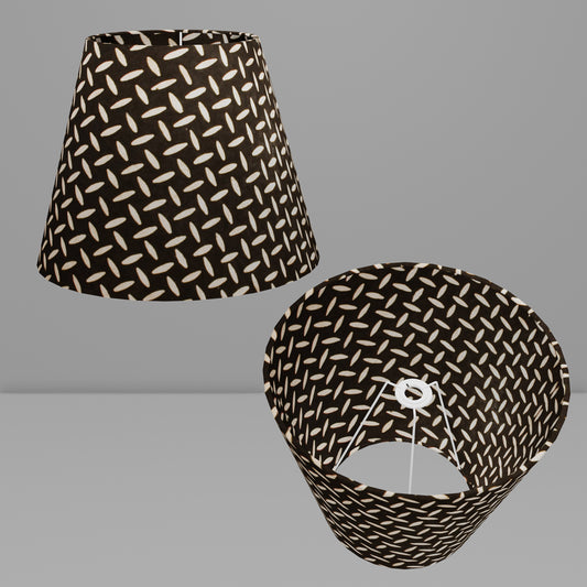 Conical Lamp Shade P11 - Batik Tread Plate Black, 23cm(top) x 40cm(bottom) x 31cm(height)