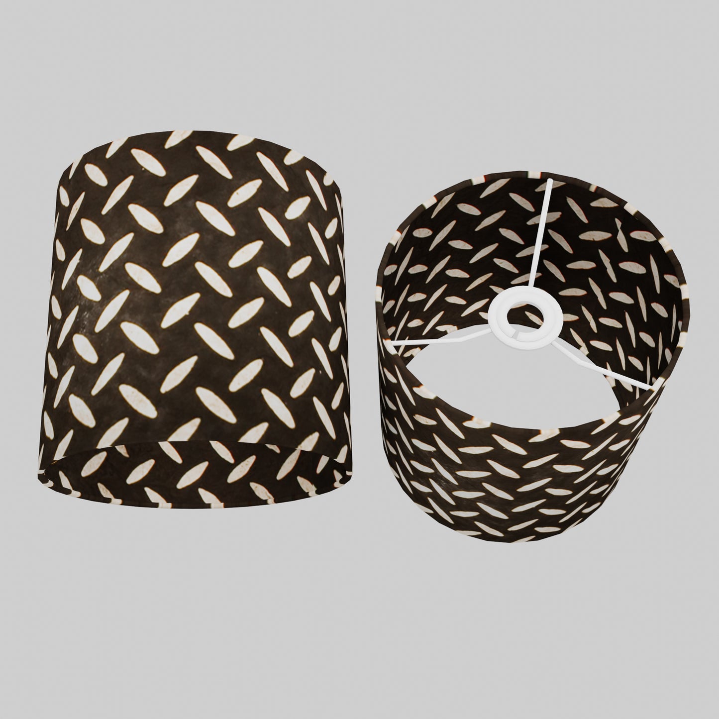 Drum Lamp Shade - P11 - Batik Tread Plate Black, 20cm(d) x 20cm(h)