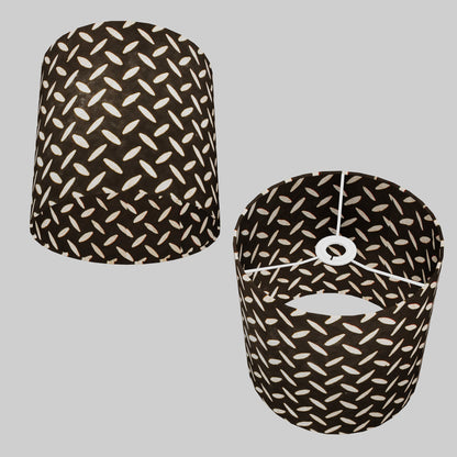 Drum Lamp Shade - P11 - Batik Tread Plate Black, 25cm x 25cm