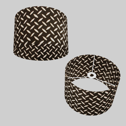 Drum Lamp Shade - P11 - Batik Tread Plate Black, 30cm(d) x 20cm(h)
