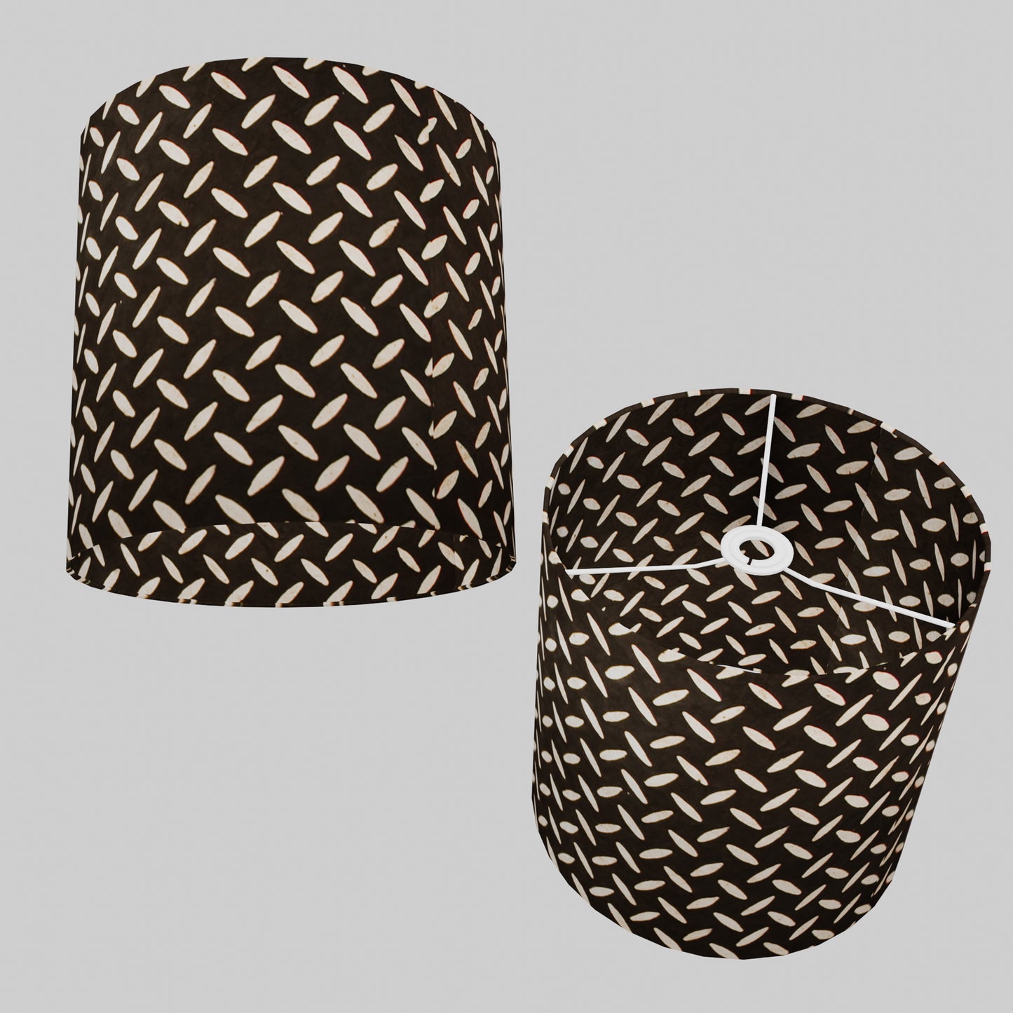 Drum Lamp Shade - P11 - Batik Tread Plate Black, 30cm(d) x 30cm(h)