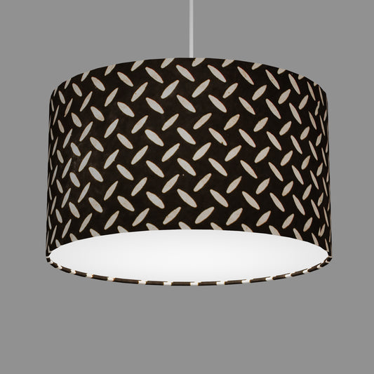 Drum Lamp Shade - P11 - Batik Tread Plate Black, 35cm(d) x 20cm(h)