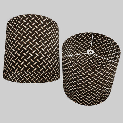 Drum Lamp Shade - P11 - Batik Tread Plate Black, 40cm(d) x 40cm(h)