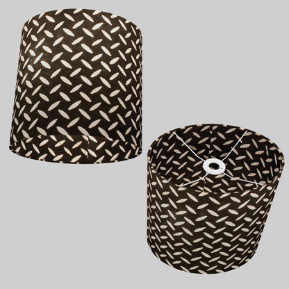Oval Lamp Shade - P11 - Batik Tread Plate Black, 30cm(w) x 30cm(h) x 22cm(d)