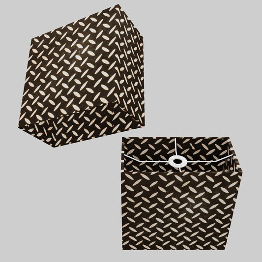 Rectangle Lamp Shade - P11 - Batik Tread Plate Black, 30cm(w) x 30cm(h) x 15cm(d)