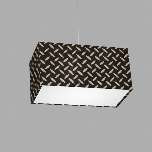 Rectangle Lamp Shade - P11 - Batik Tread Plate Black, 40cm(w) x 20cm(h) x 20cm(d)