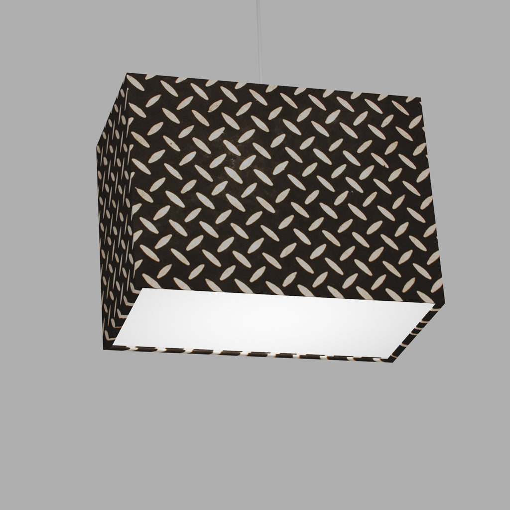 Rectangle Lamp Shade - P11 - Batik Tread Plate Black, 40cm(w) x 30cm(h) x 20cm(d)