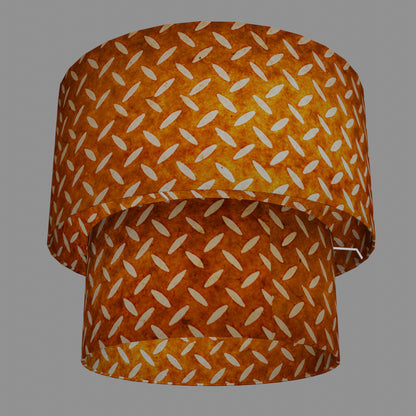 2 Tier Lamp Shade - P12 - Batik Tread Plate Brown, 40cm x 20cm & 30cm x 15cm