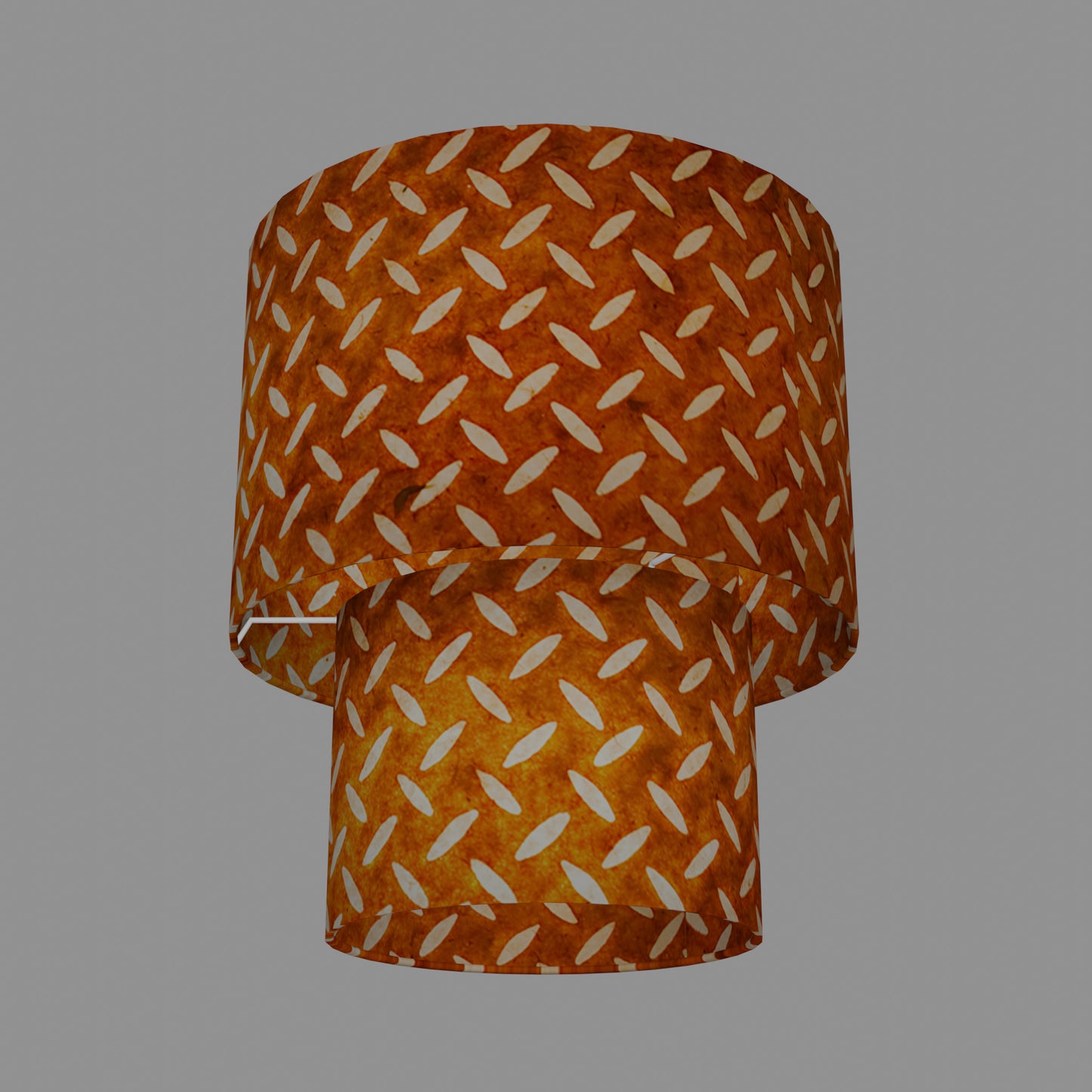 2 Tier Lamp Shade - P12 - Batik Tread Plate Brown, 30cm x 20cm & 20cm x 15cm