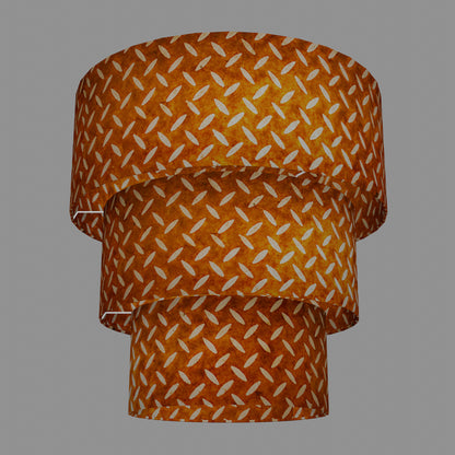 3 Tier Lamp Shade - P12 - Batik Tread Plate Brown, 50cm x 20cm, 40cm x 17.5cm & 30cm x 15cm