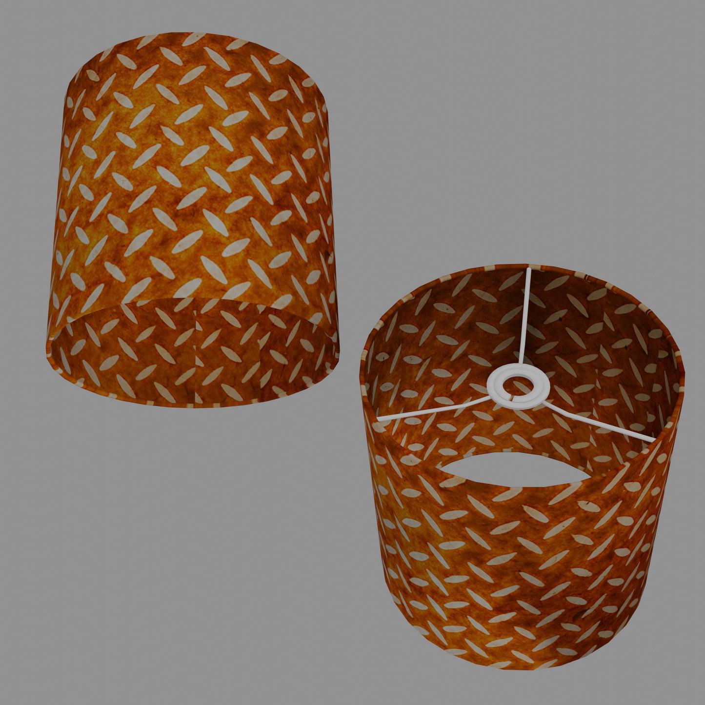 Drum Lamp Shade - P12 - Batik Tread Plate Brown, 25cm x 25cm