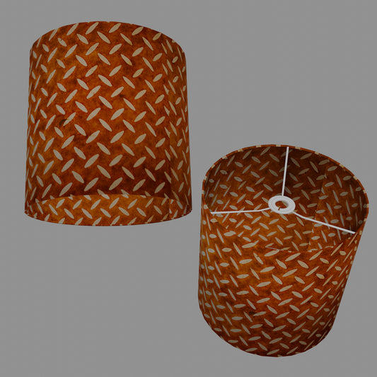 Drum Lamp Shade - P12 - Batik Tread Plate Brown, 30cm(d) x 30cm(h)