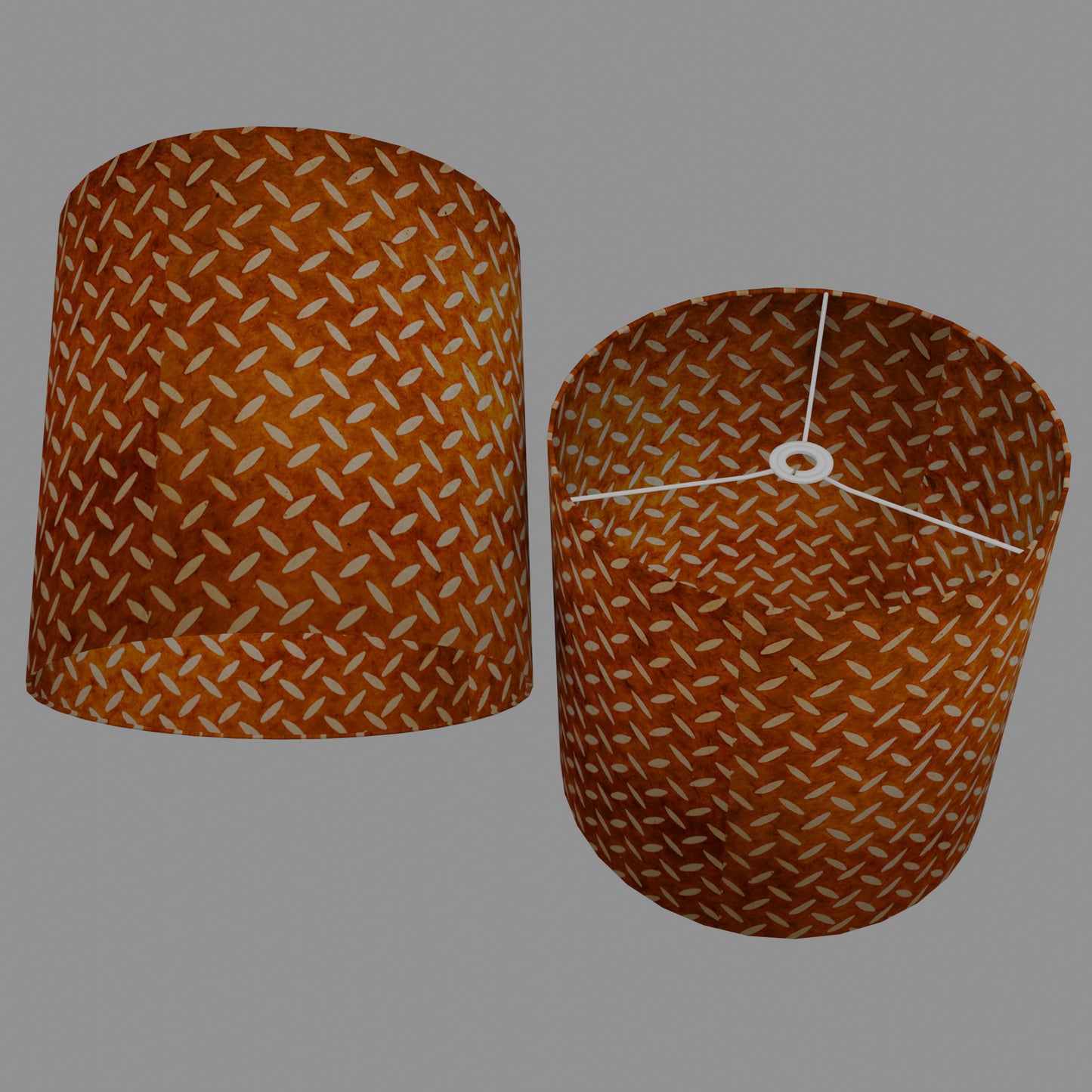 Drum Lamp Shade - P12 - Batik Tread Plate Brown, 40cm(d) x 40cm(h)